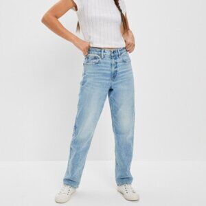 AE Stretch Highest Waist 90's Boyfriend Jean, Size 6 Long, Light Aglow